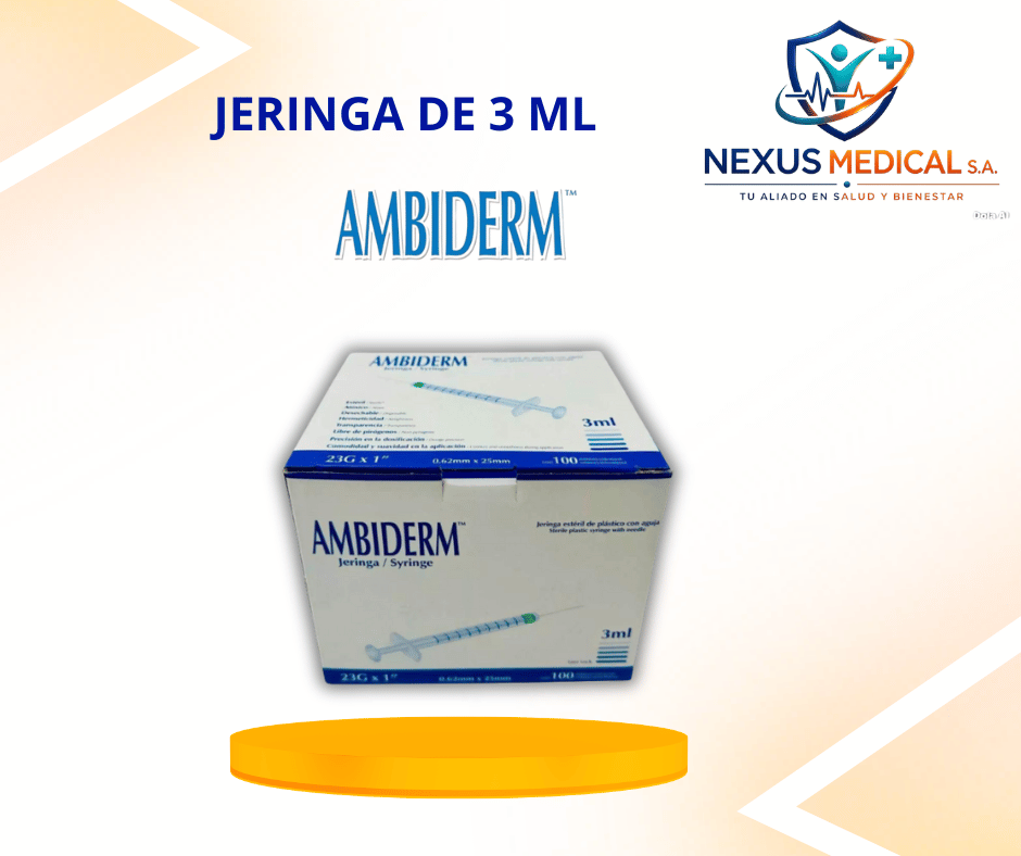 JERINGA DE 3ML 23*1 CAJA DE 100 UNI. MARCA  AMBIDERM  - Nexus Medical S.A.