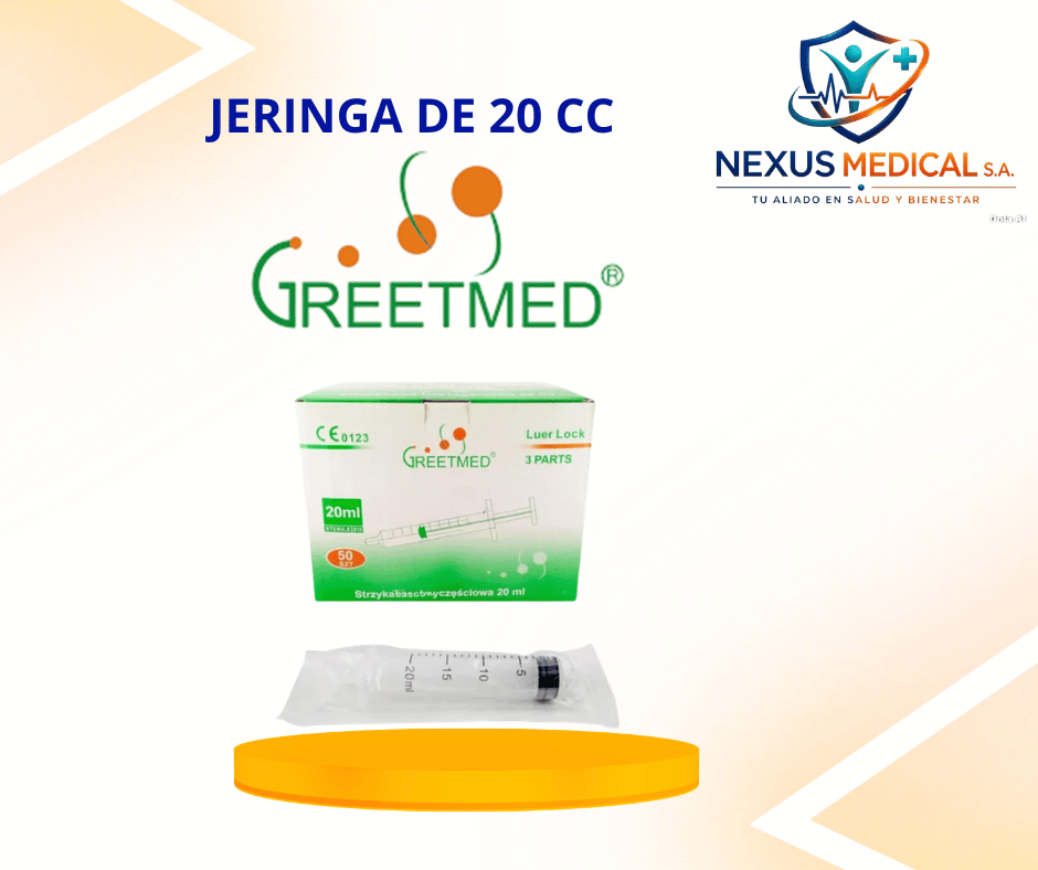 JERINGA DE 20CC CAJA DE 50 UNIDADES MARCA GREET MED  - Nexus Medical S.A.