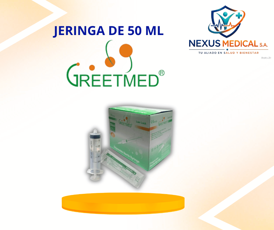 JERINGA DE 50ML SIN AGUJA CAJA DE 25 UNI. MARCA GREET MED  - Nexus Medical S.A.