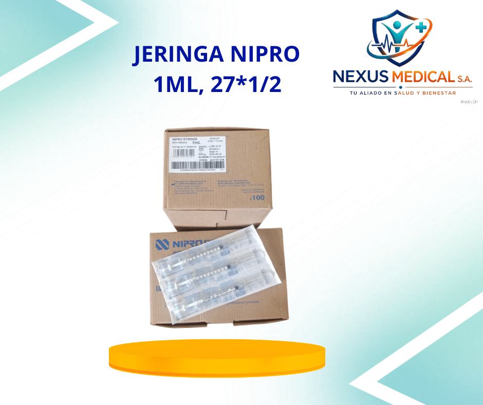 JERINGA DE 1ML 27*1/2 CAJA DE 100 UNI MARCA NIPRO  - Nexus Medical S.A.