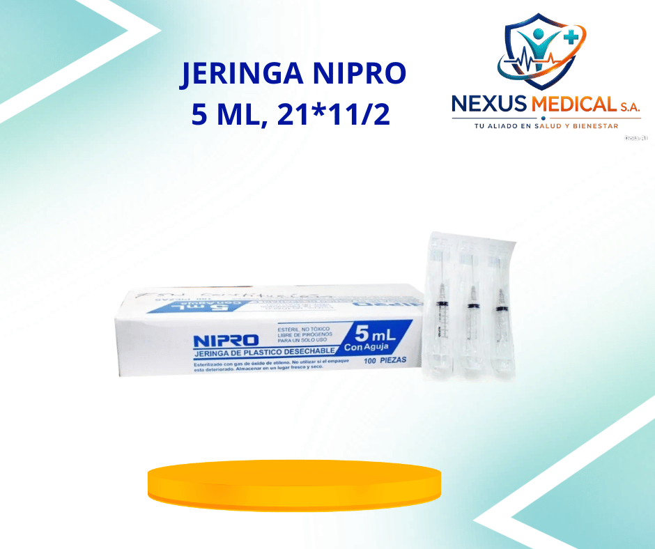 JERINGA DE 5ML  21*11/2 CAJA DE 100 UNIDADES MARCA NIPRO   - Nexus Medical S.A.