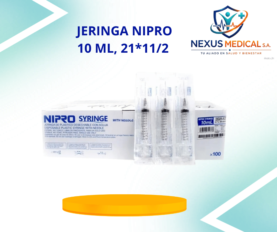 JERINGA DE 10ML 21*11/2 CAJA CON 100 UNI. MARCA NIPRO   - Nexus Medical S.A.