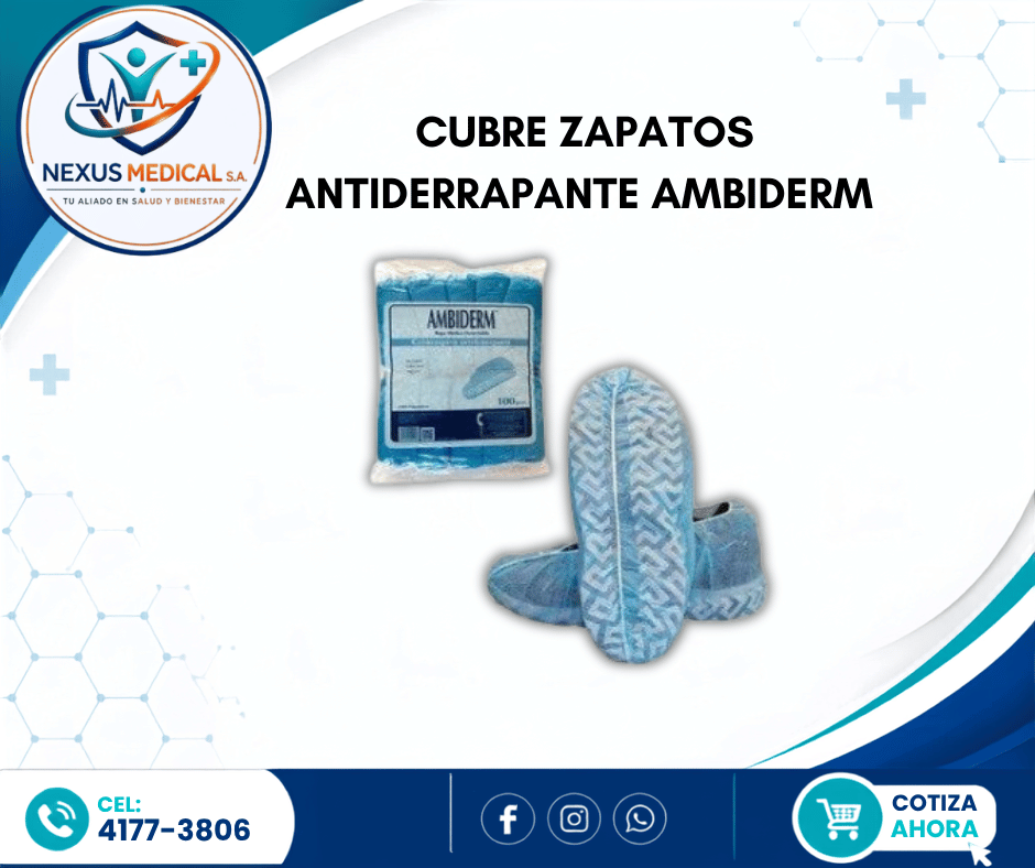 CUBRE ZAPATOS ANTIDERRAPANTE  PAQUETE DE 100 UNI. AMBIDERM  - Nexus Medical S.A.