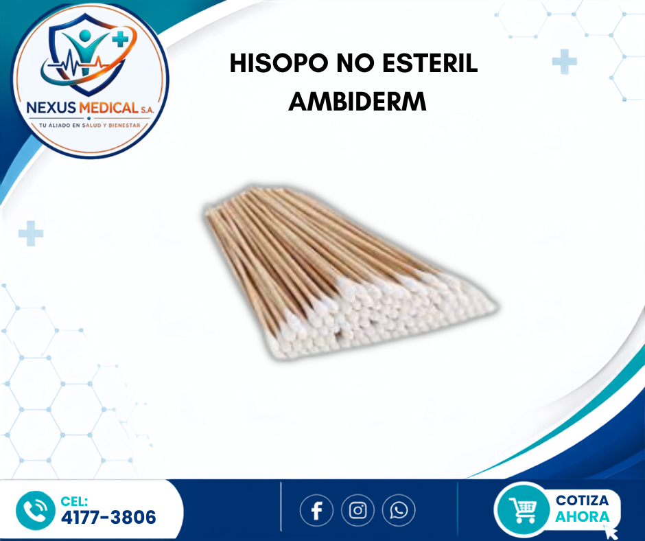 HISOPO NO ESTERIL BOLSA DE 100 UNIDADES MARCA AMBIDERM  - Nexus Medical S.A.