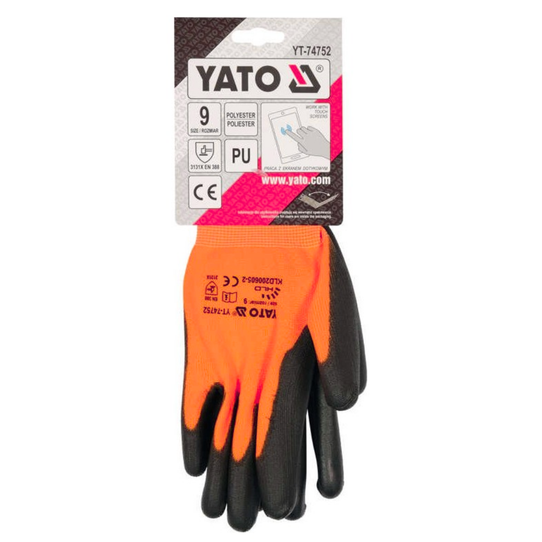 Guantes Touch de Poliuretano 9" Talla "G" YATO YT-74752 - Repuestos y Lubricantes Vicent's