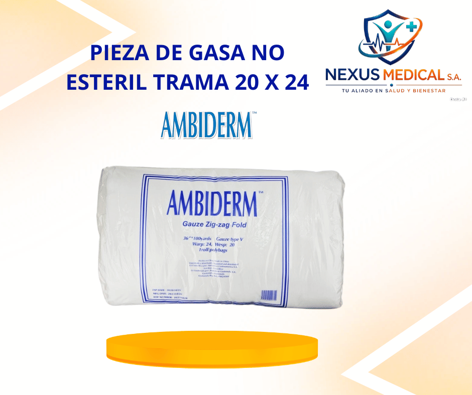 PIEZA DE GASA 20*24*100 YDS MARCA AMBIDERM - Nexus Medical S.A.