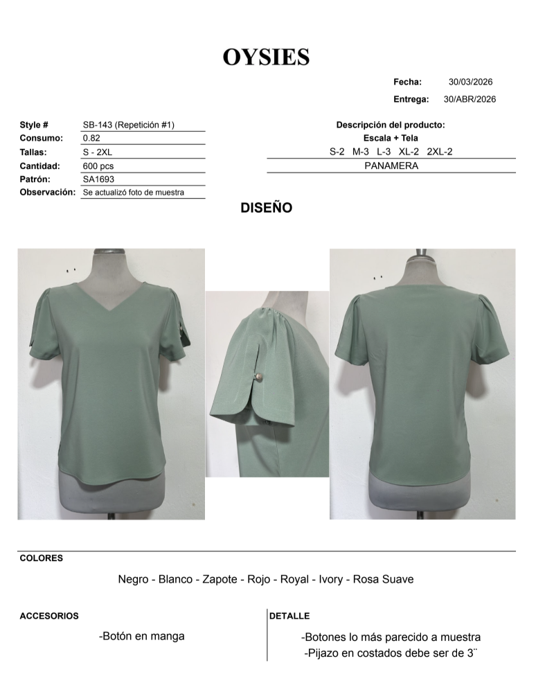 SB143 Segunda - Oysies