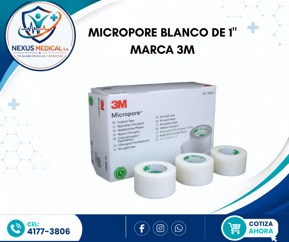 MICROPORE BLANCO DE 1" MARCA 3M - Nexus Medical S.A.
