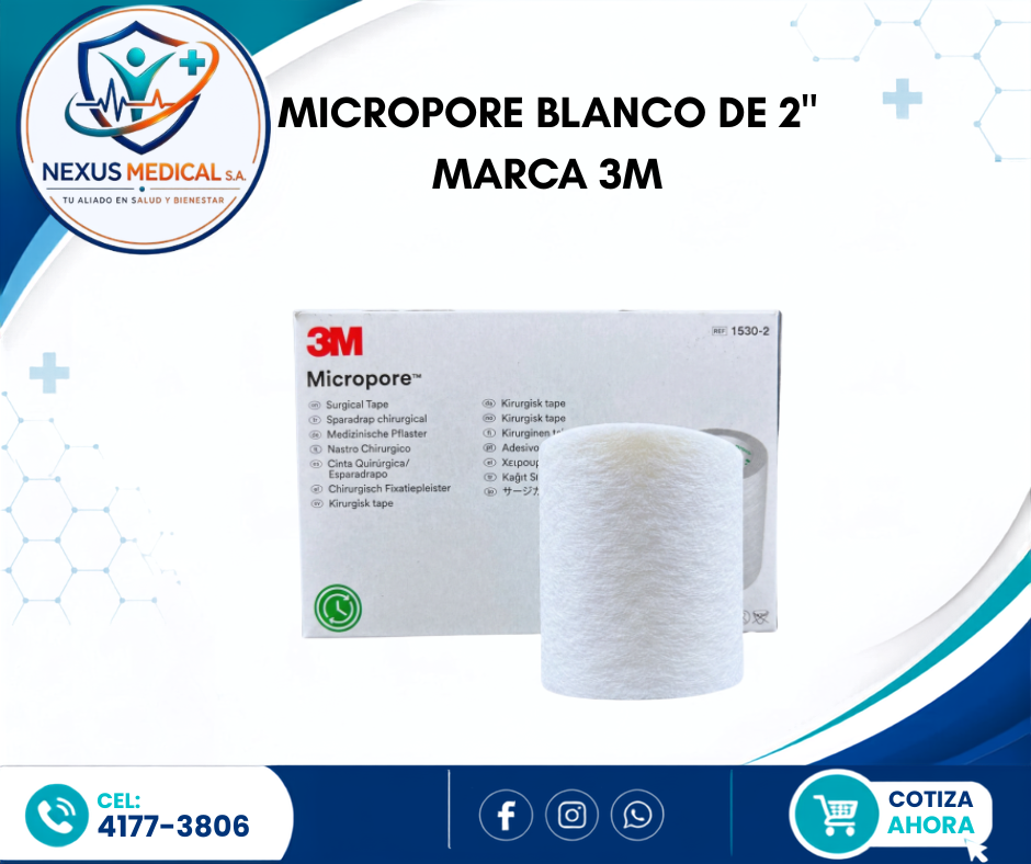 MICROPORE BLANCO DE 2" MARCA 3M - Nexus Medical S.A.