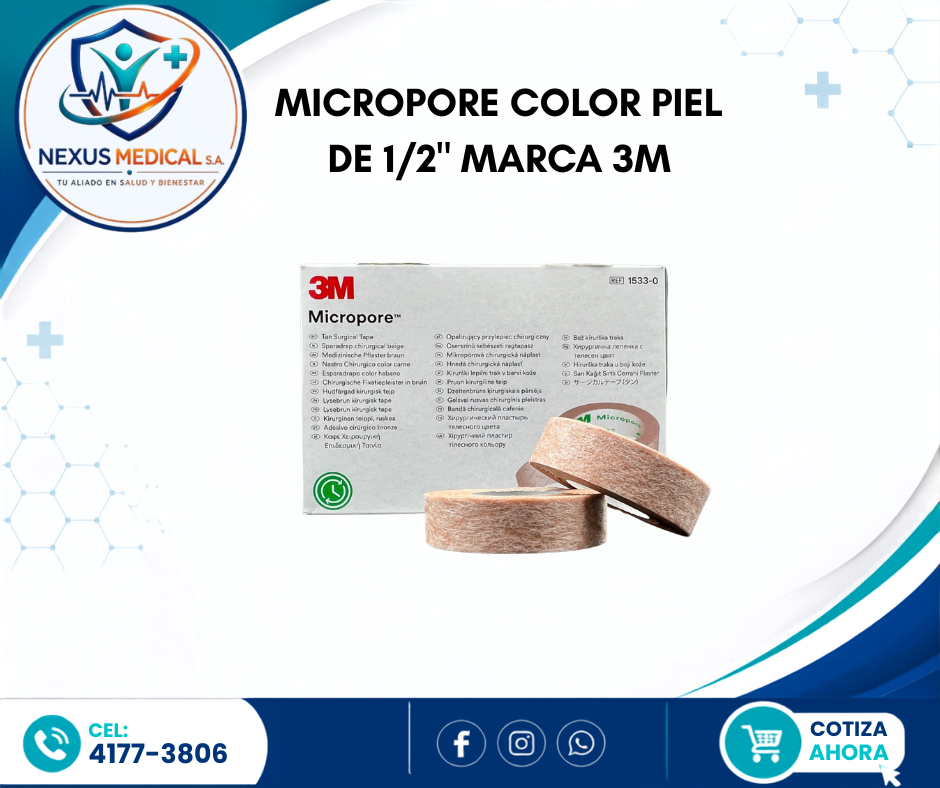 MICROPORE COLOR PIEL DE 1/2" MARCA 3M - Nexus Medical S.A.