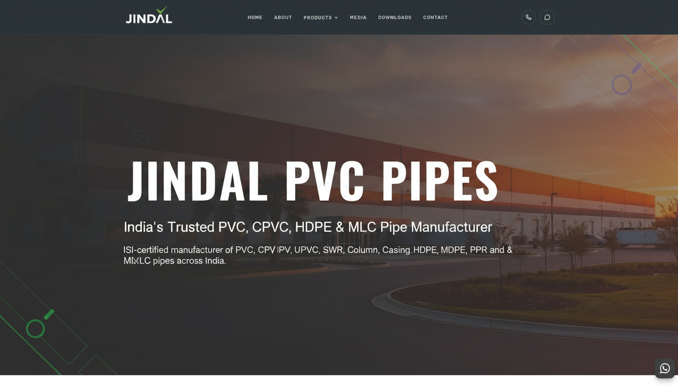 Jindal PVC Pipes — Buy PVC, CPVC, HDPE & MLC Pipes Online in India