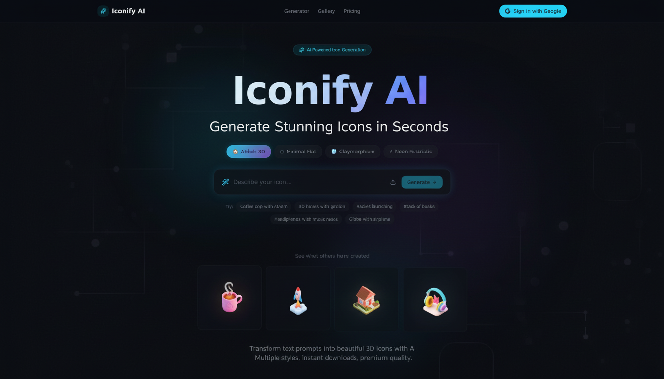 Iconify AI — Generate Stunning Icons in Seconds