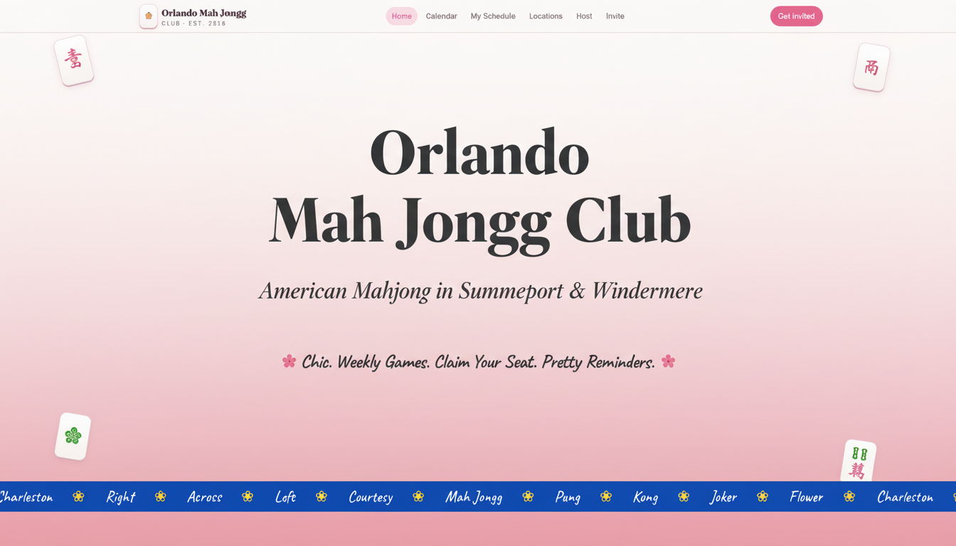 Orlando Mah Jongg Club — American Mahjong in Summerport & Windermere