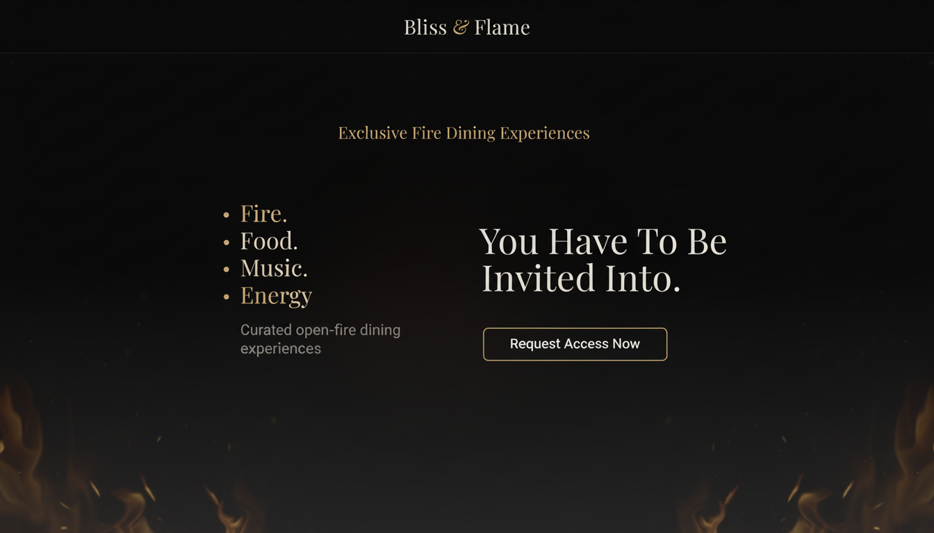 Bliss & Flame — Exclusive Fire Dining Experiences
