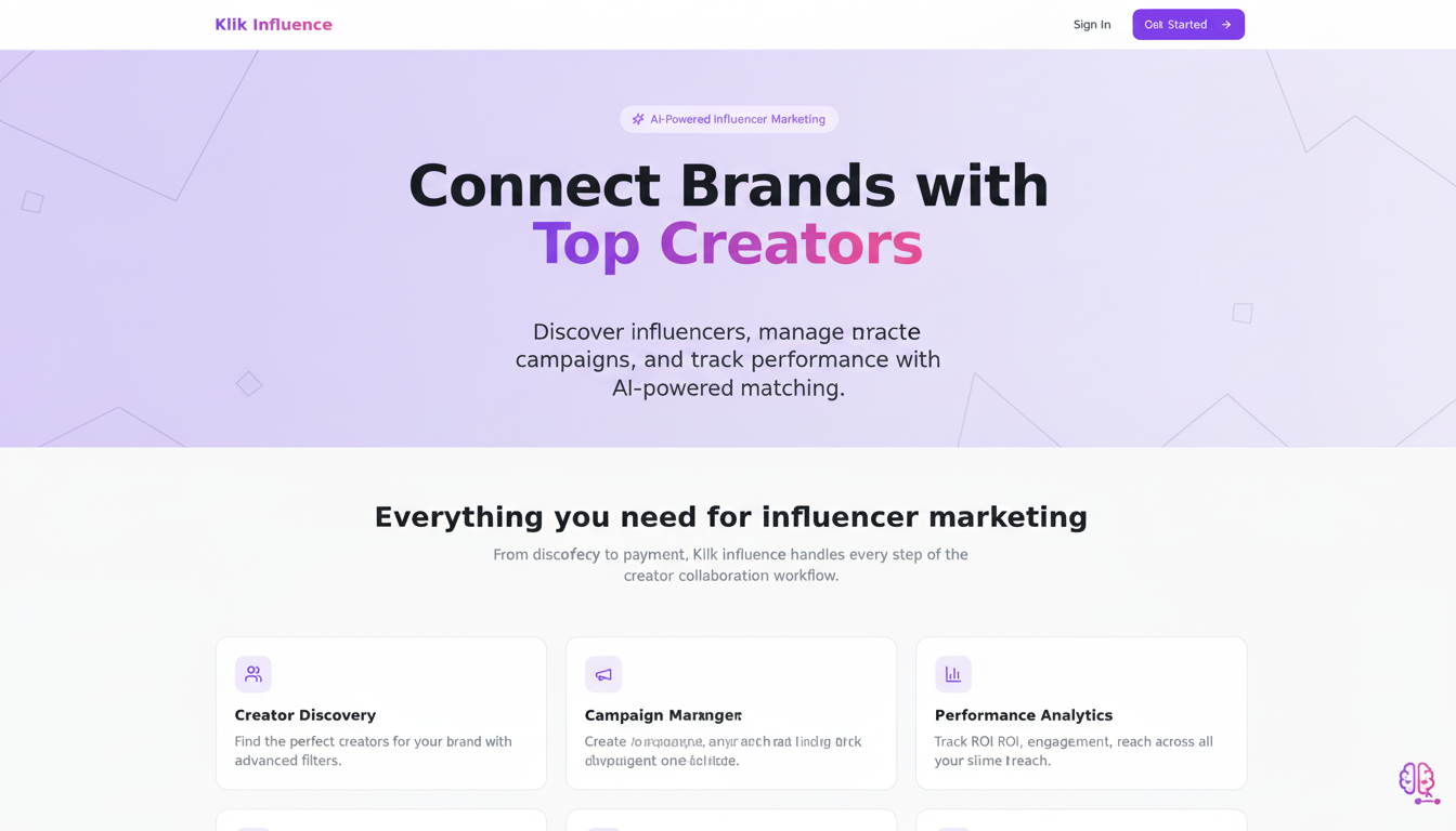 Klik Influence — AI-Powered Influencer Marketing Platform