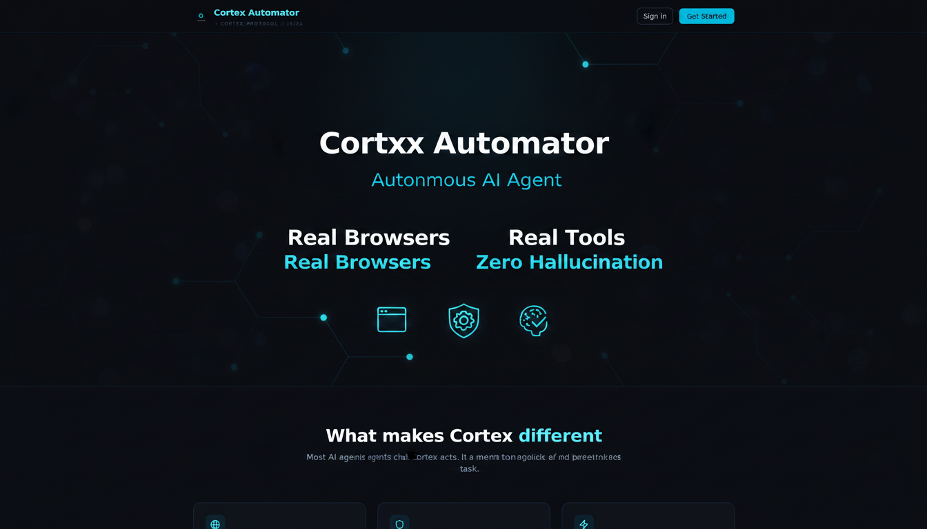Cortex Automator — Autonomous AI Agent with Real Browsers & Tools