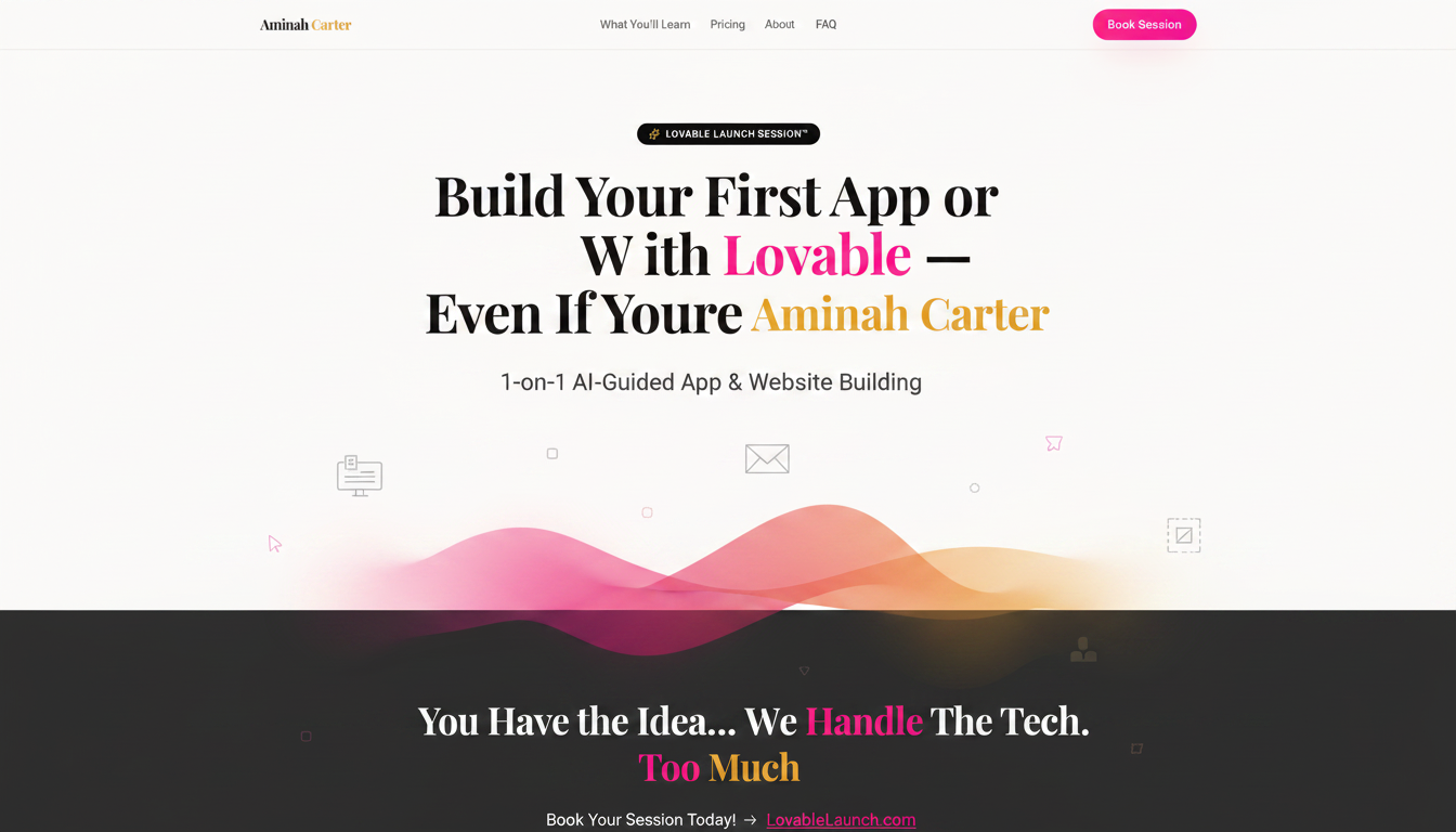 Build Your First App in Lovable — Aminah Carter