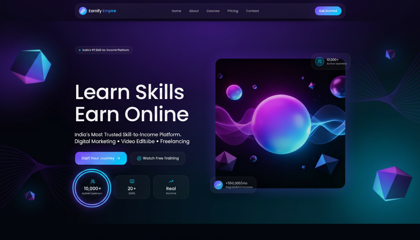 Earnify Empire — Learn Digital Skills & Earn Money Online India