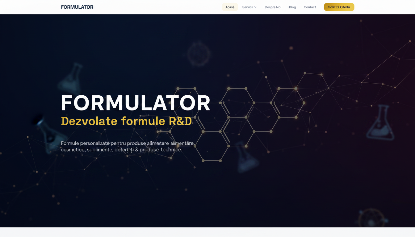 Formulator | Dezvoltare formule produse - R&D