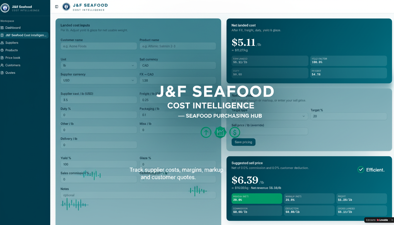 Live Fresh Inventory — J&F Seafood Operations Hub