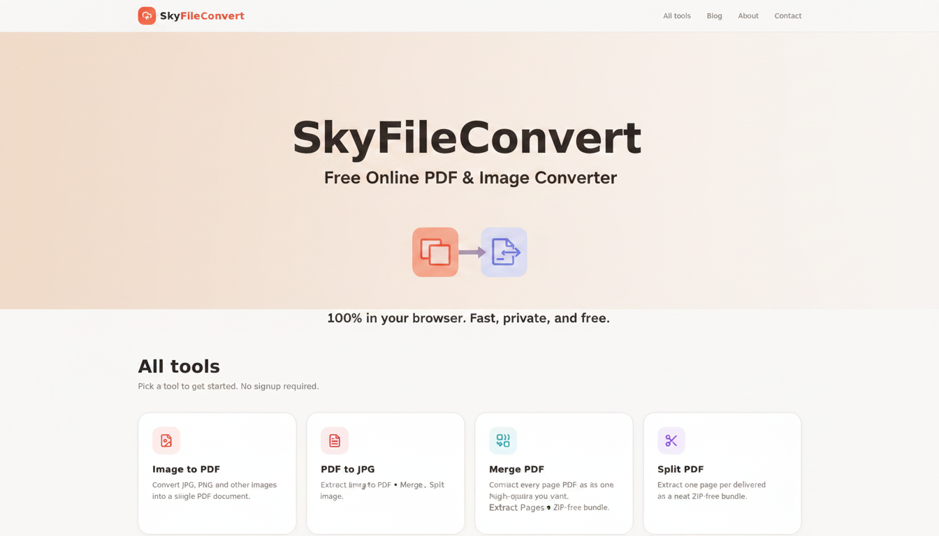 SkyFileConvert — Free Online PDF & Image Converter