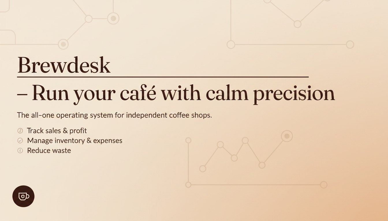 Custom small-business website design for Coffee Shop Dashboard