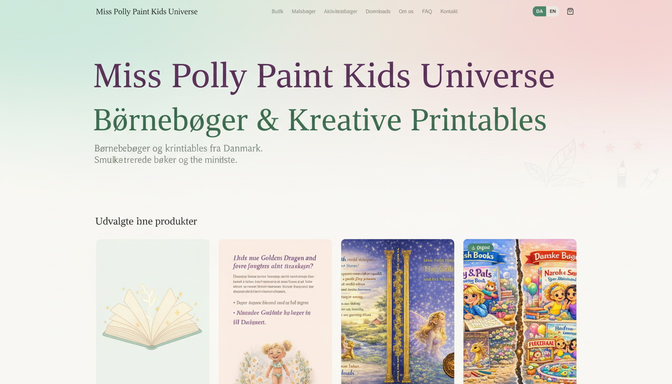 Miss Polly Paint Kids Universe — Børnebøger & Kreative Printables