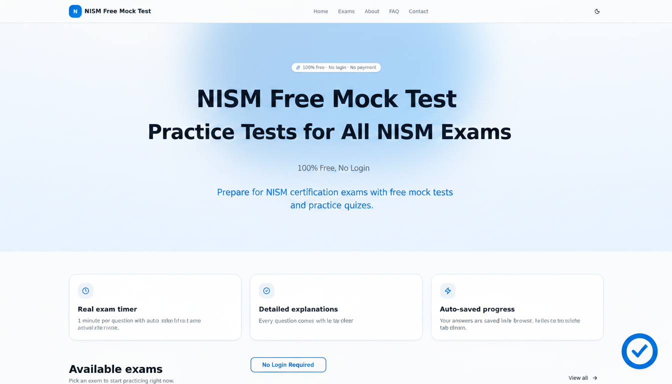 About — NISM Free Mock Test