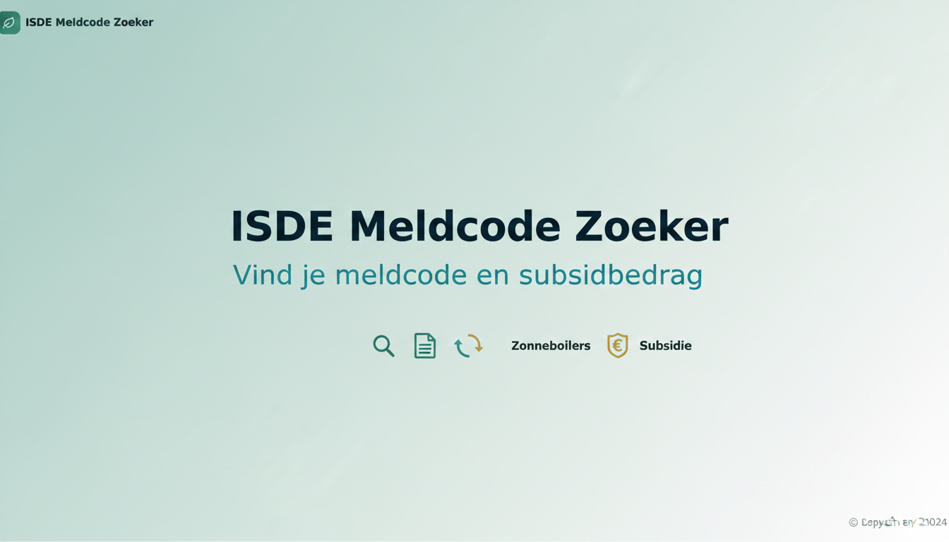 ISDE meldcode zoeken 2026 — RVO meldcodelijst check
