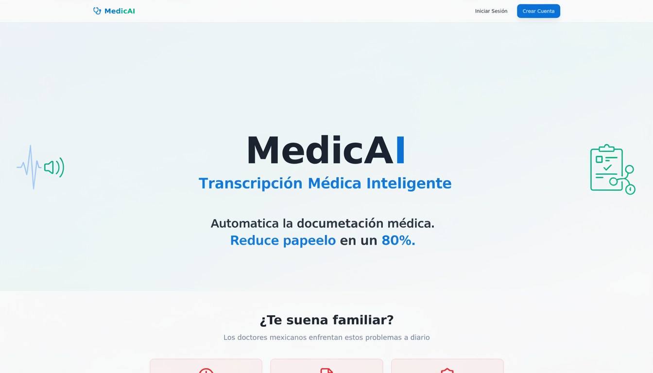 MedicAI - Transcripción Médica Inteligente | Telemedicina