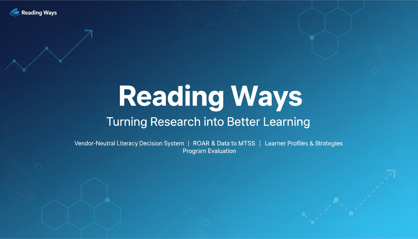 Reading Ways — Individual Reading Plans for Older Students