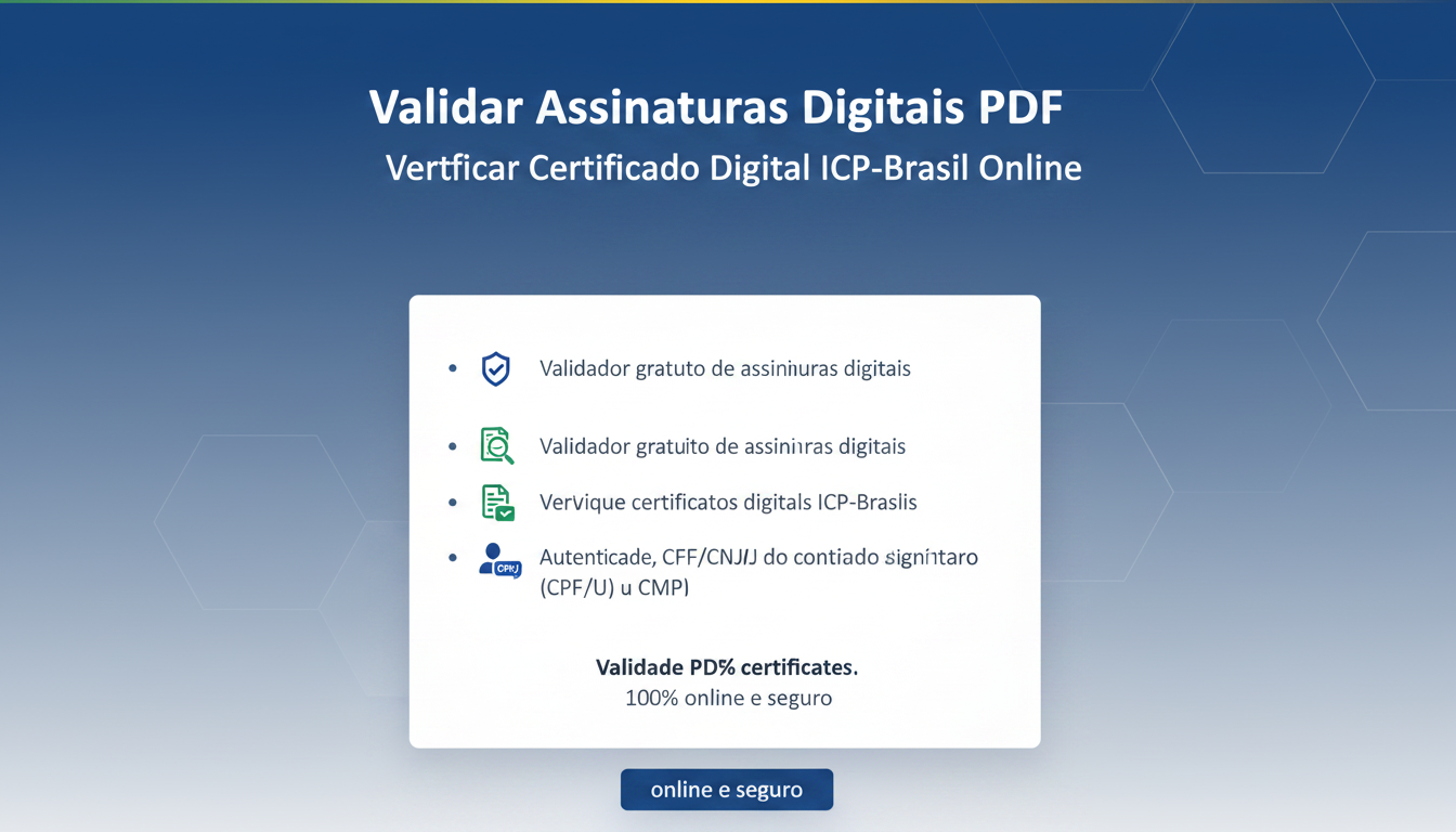 Validar Assinatura Digital PDF, ICP-Brasil e ITI | Validador Online