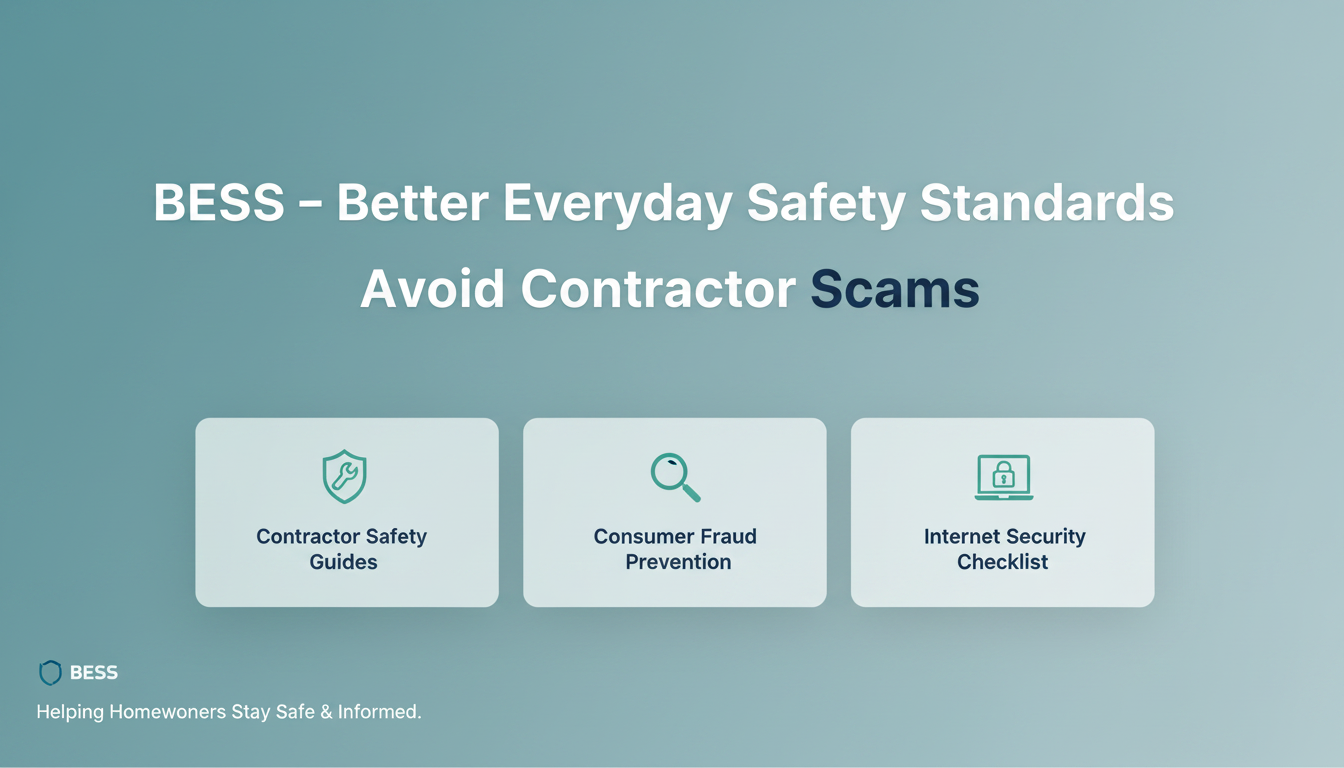 BESS – Better Everyday Safety Standards - Avoid Contractor Scams