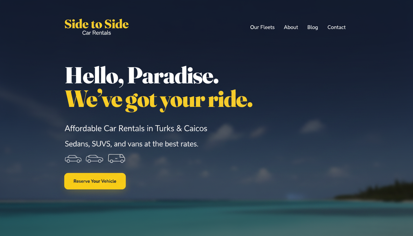Side to Side Car Rentals - Affordable Car Rentals in Turks & Caicos