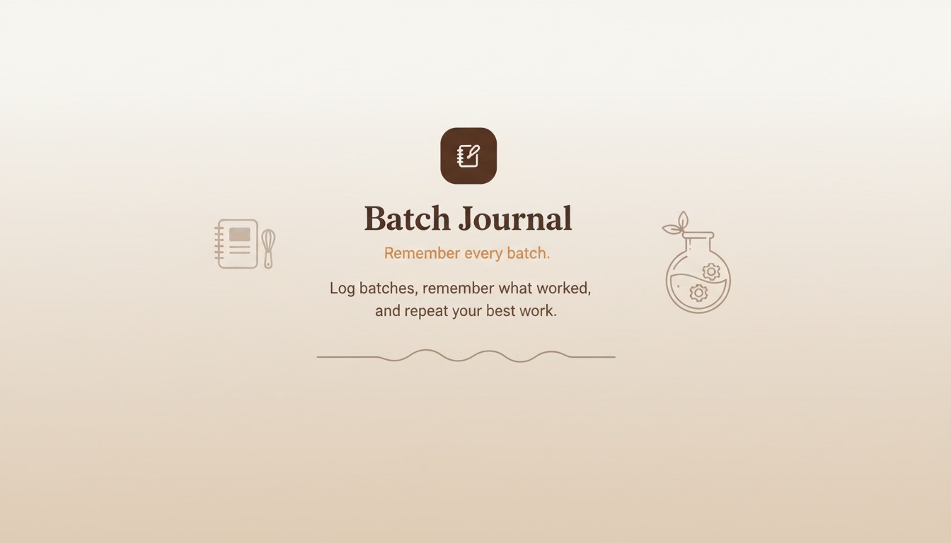 Batch Journal — Production logging for small-batch makers