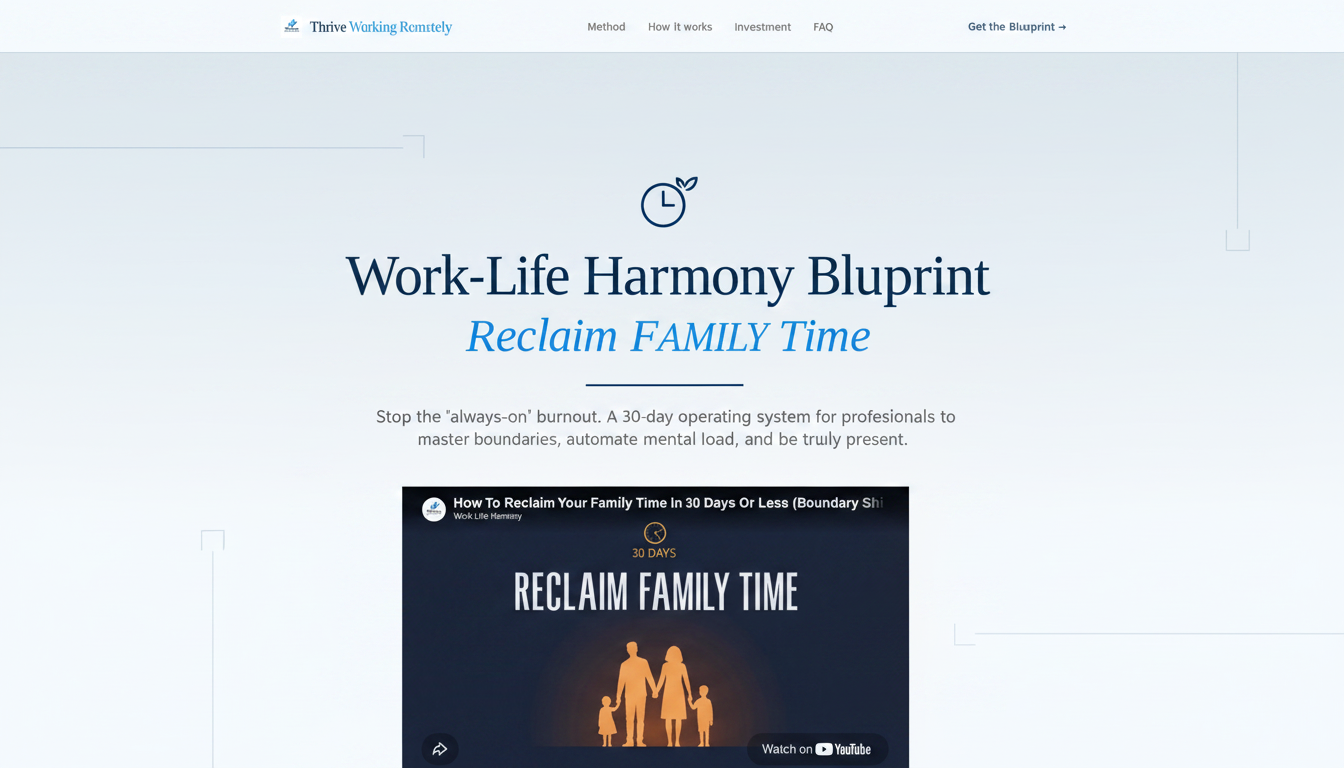 Work-Life Harmony Blueprint | Reclaim Your Time