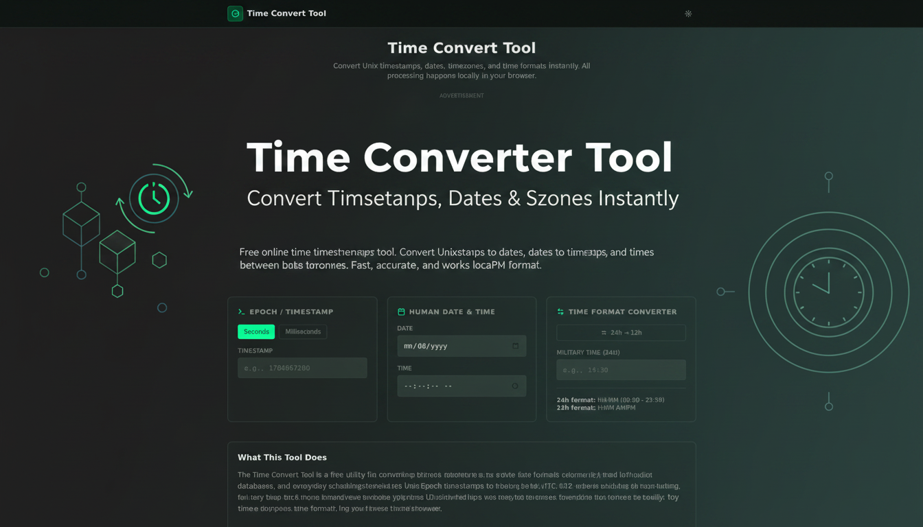 Time Converter Tool - Convert Timestamps, Dates & Timezones Instantly