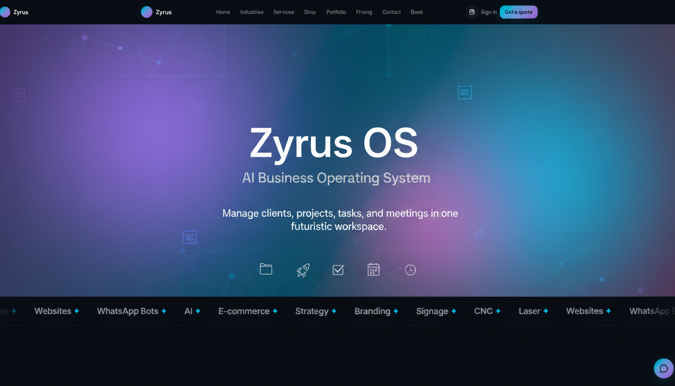 Zyrus OS — The AI Operating System for Modern Businesses