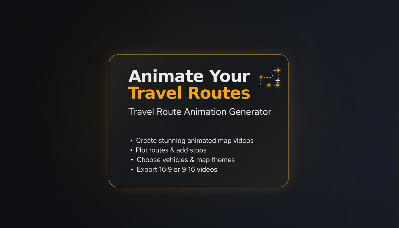 MapMotion — Animated Travel Route Video Maker