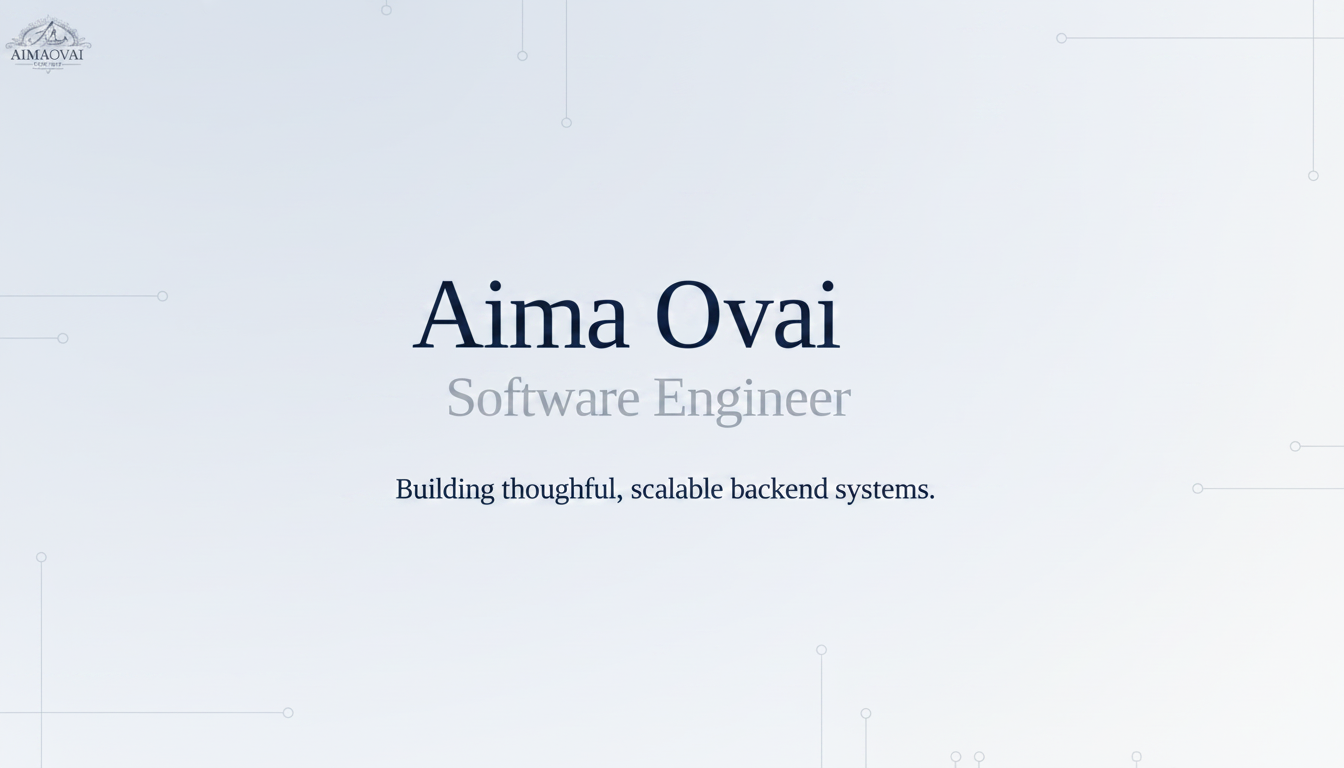 Aima Ovai — Full-Stack Software Engineer Portfolio