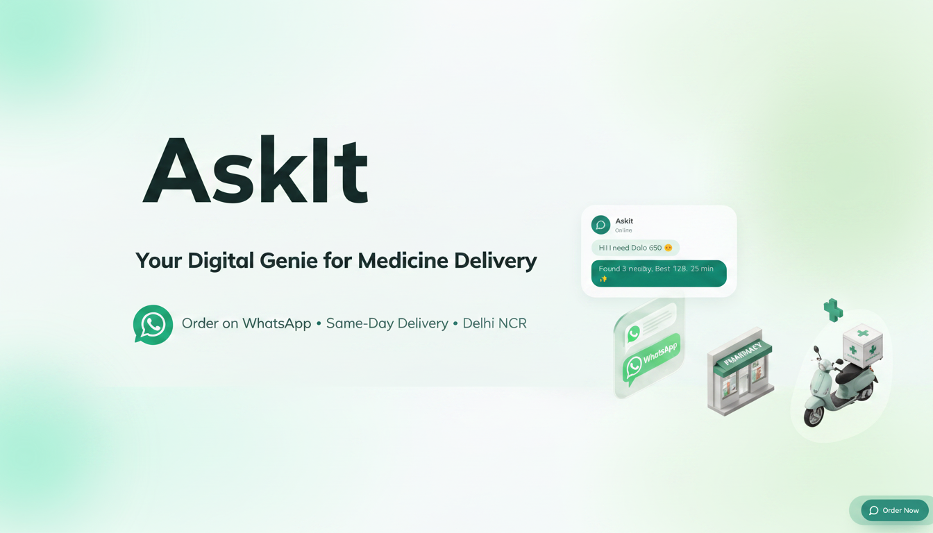 AskIt – Order Medicines on WhatsApp · Same-Day Delivery in Delhi NCR