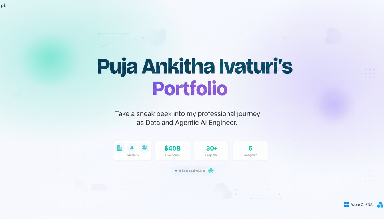 Puja Ankitha Ivaturi , Software Engineer · Data & Agentic AI