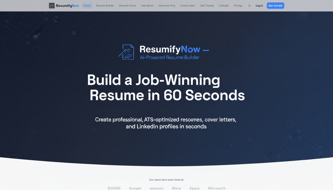 ResumifyNow - Build a Job-Winning Resume in 60 Seconds