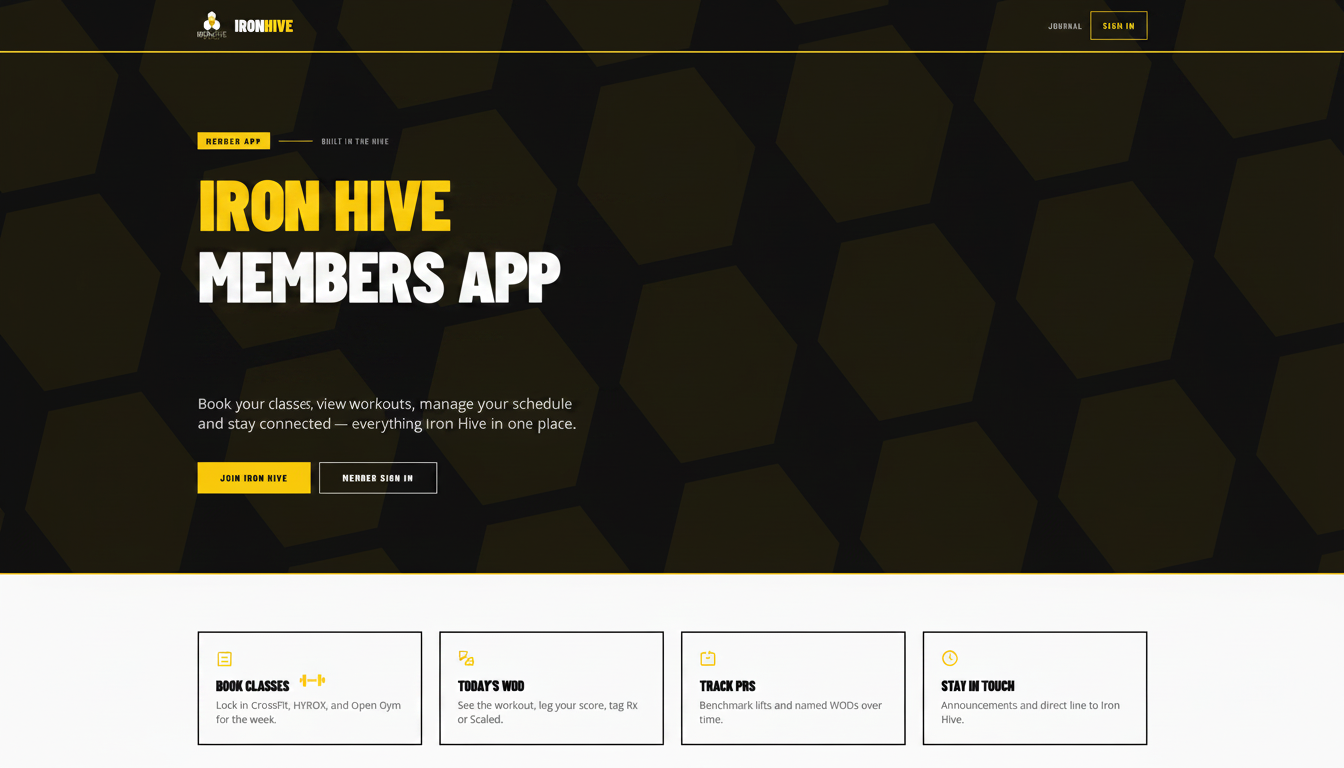 Iron Hive Members App — Train. Track. Belong.