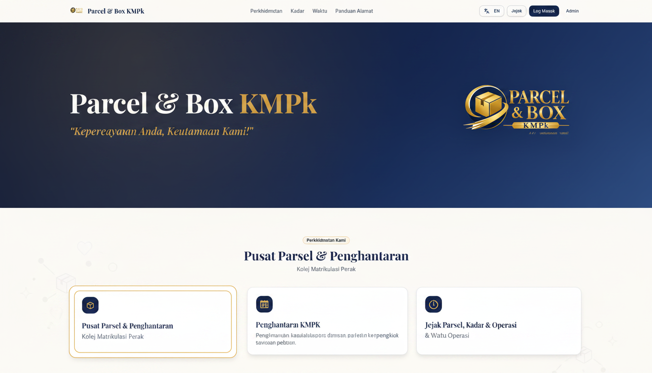 Log Masuk Pelajar — Parcel & Box KMPk
