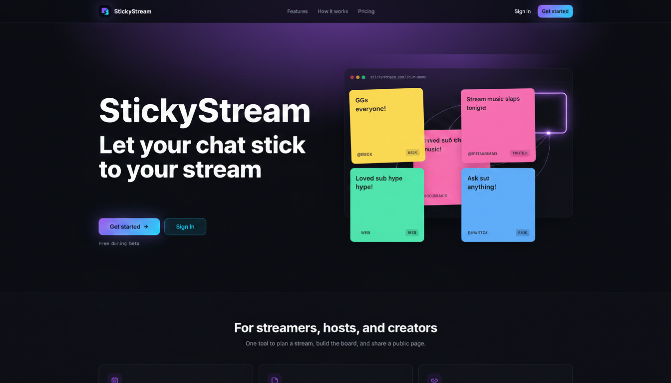 StickyStream — Let your chat stick notes to your stream