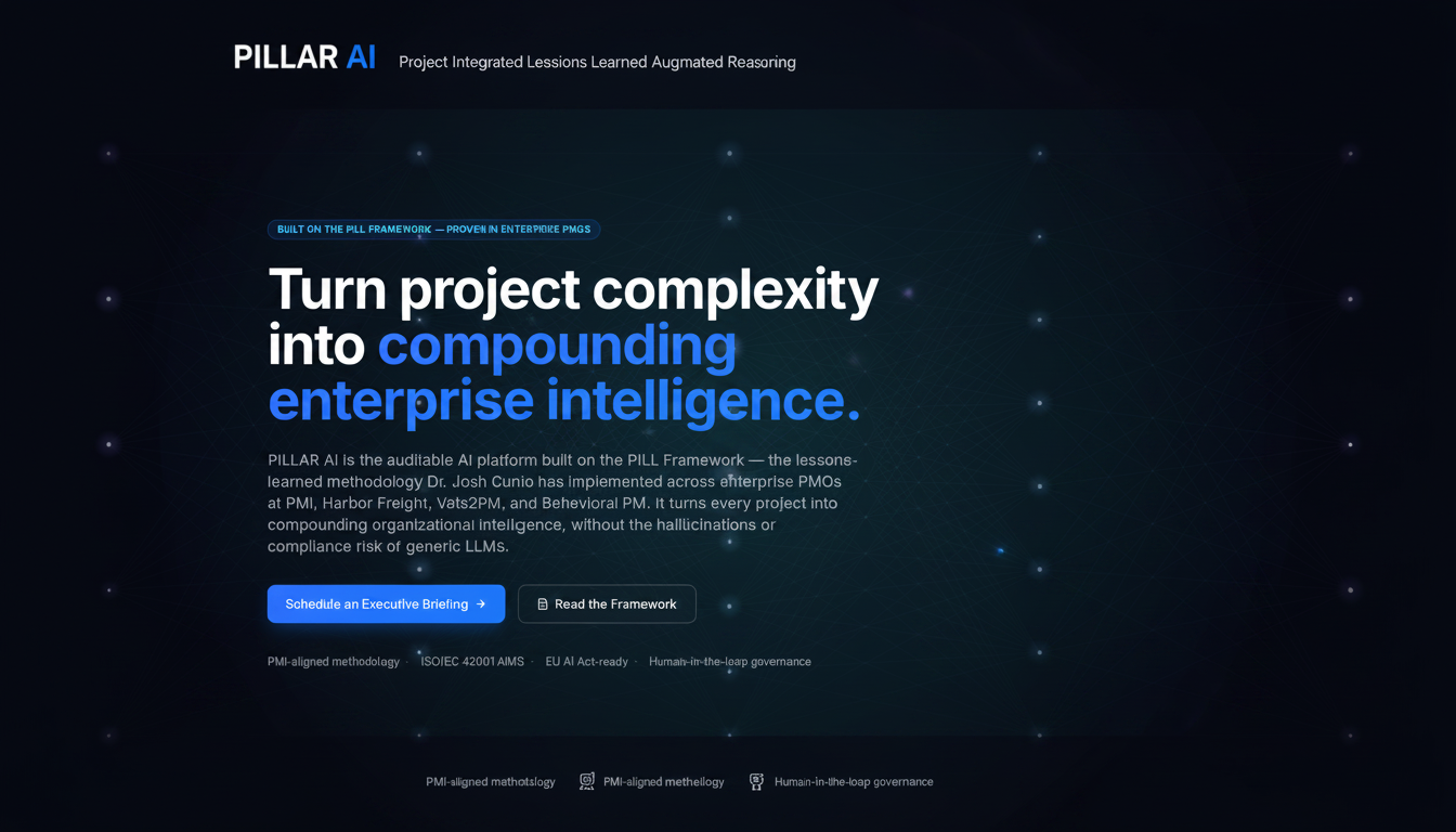 PILLAR AI — The Auditable AI Framework for Enterprise Project Learning
