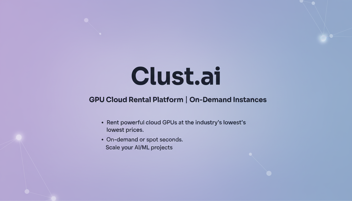 GPU Cloud Rental Platform | On-Demand Instances | Clust.ai