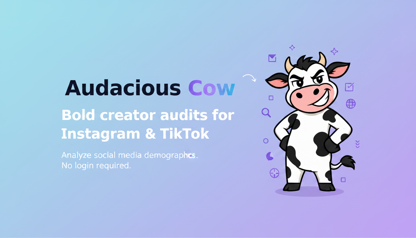 Audacious Cow — Bold influencer audits for Instagram & TikTok