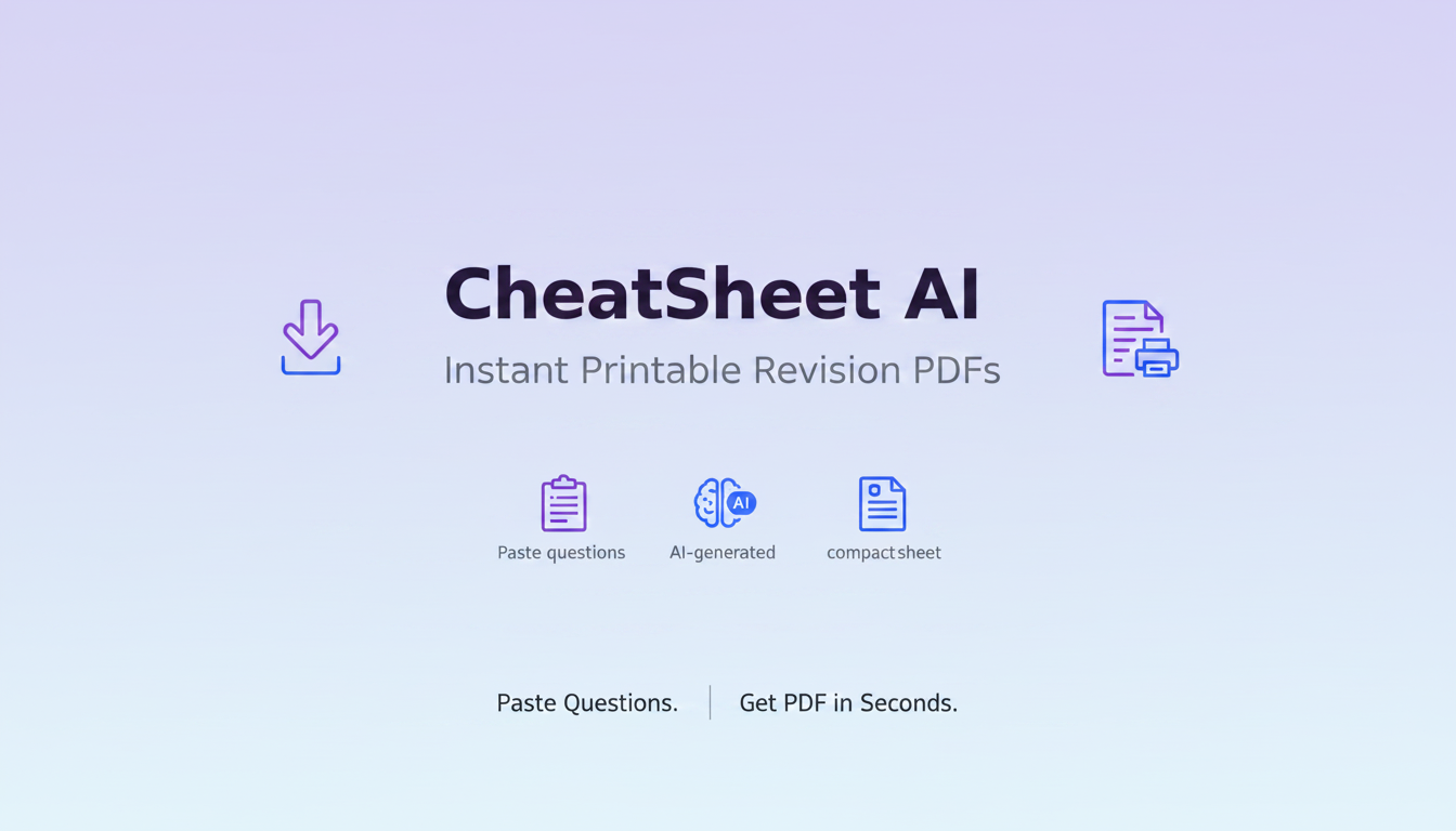 Micro4Cheat AI — Instant Printable Revision PDFs